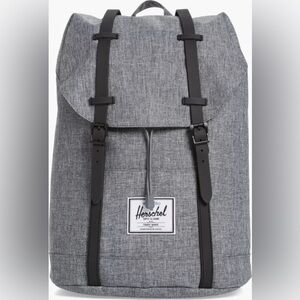Herschel Supply - Retreat Canvas Laptop Backpack - Raven Crosshatch Black - New